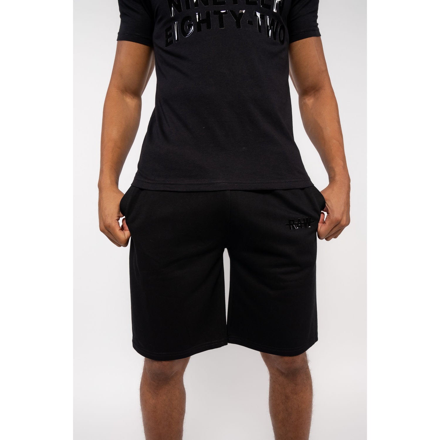 Men The Original -RAW- Black Silicone Cotton Shorts - Rawyalty Clothing