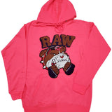 Men Bulldog Chenille Hoodie - Neon Pink - Rawyalty Clothing