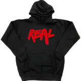 Men Real Red Chenille Hoodie - Black - Rawyalty Clothing