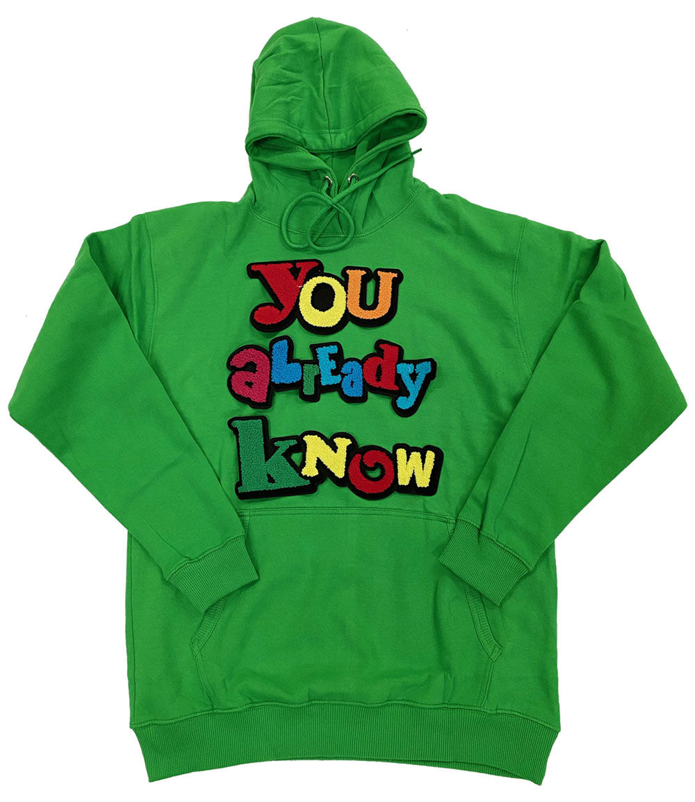 Men You already know Chenille Hoodie - Green - Rawyalty Clothing