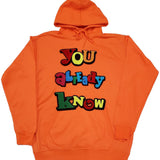 Men You already know Chenille Hoodie - Neon Orange - Rawyalty Clothing