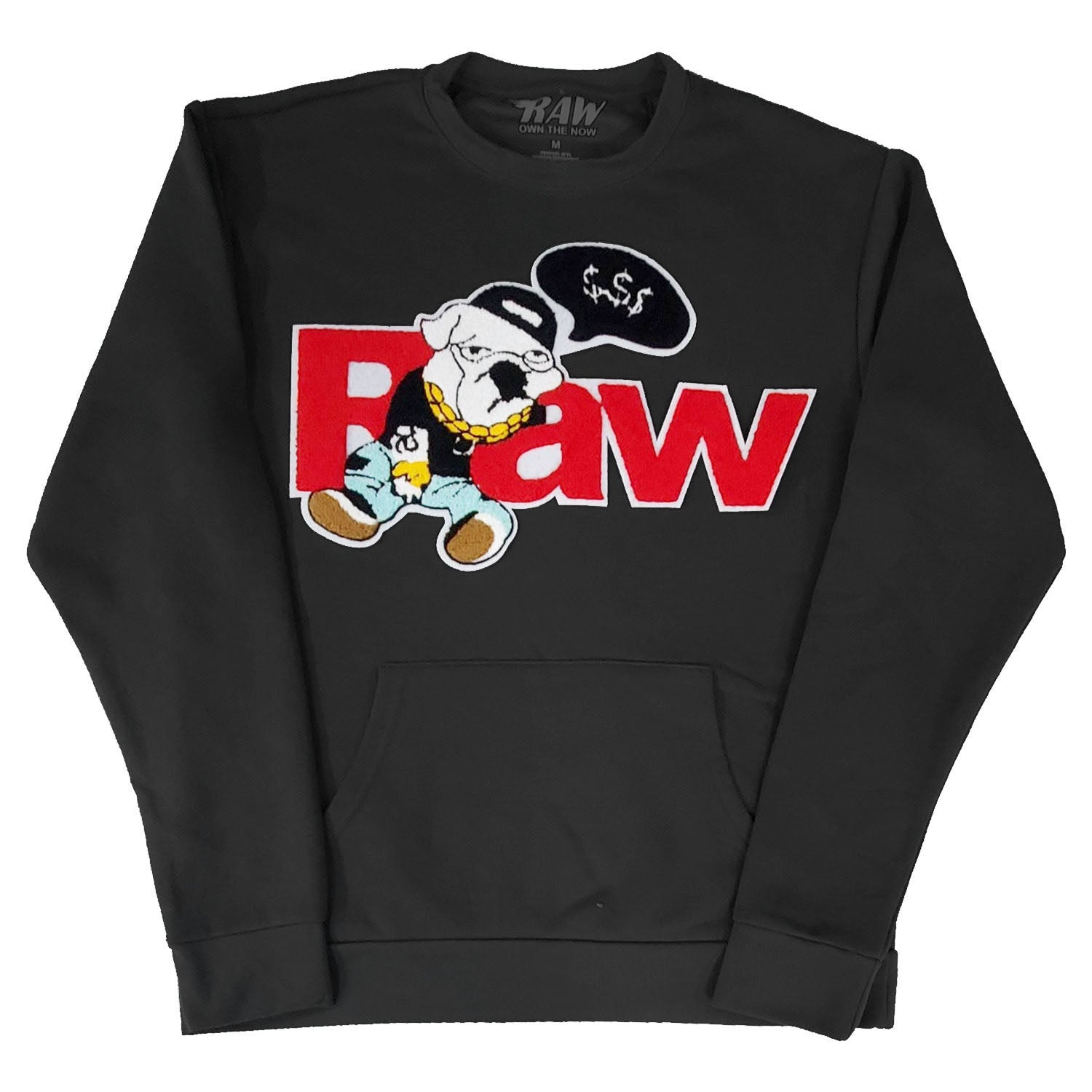 Men RAW Bulldog Chenille Long Sleeve Shirts - Rawyalty Clothing