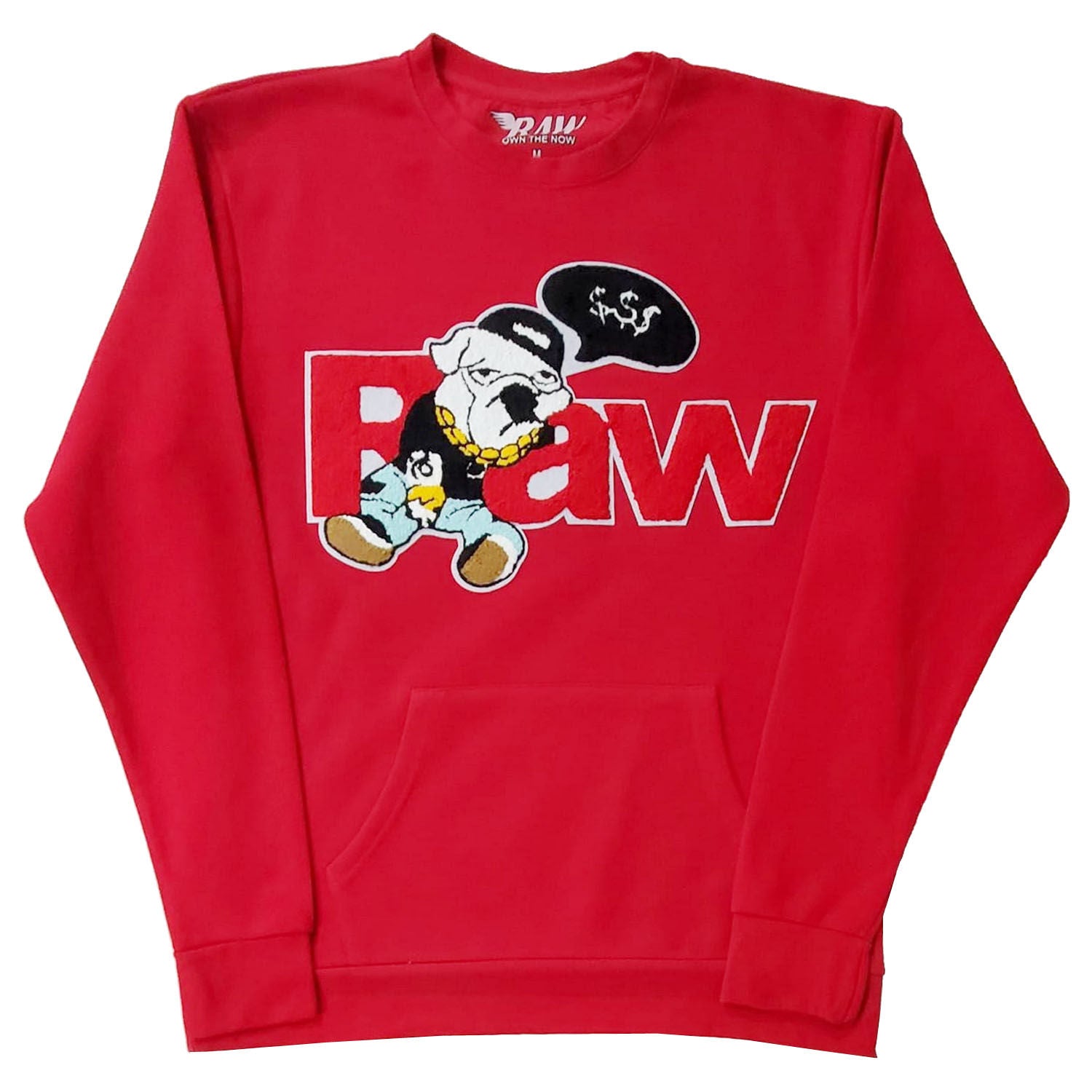Men RAW Bulldog Chenille Long Sleeve Shirts - Rawyalty Clothing