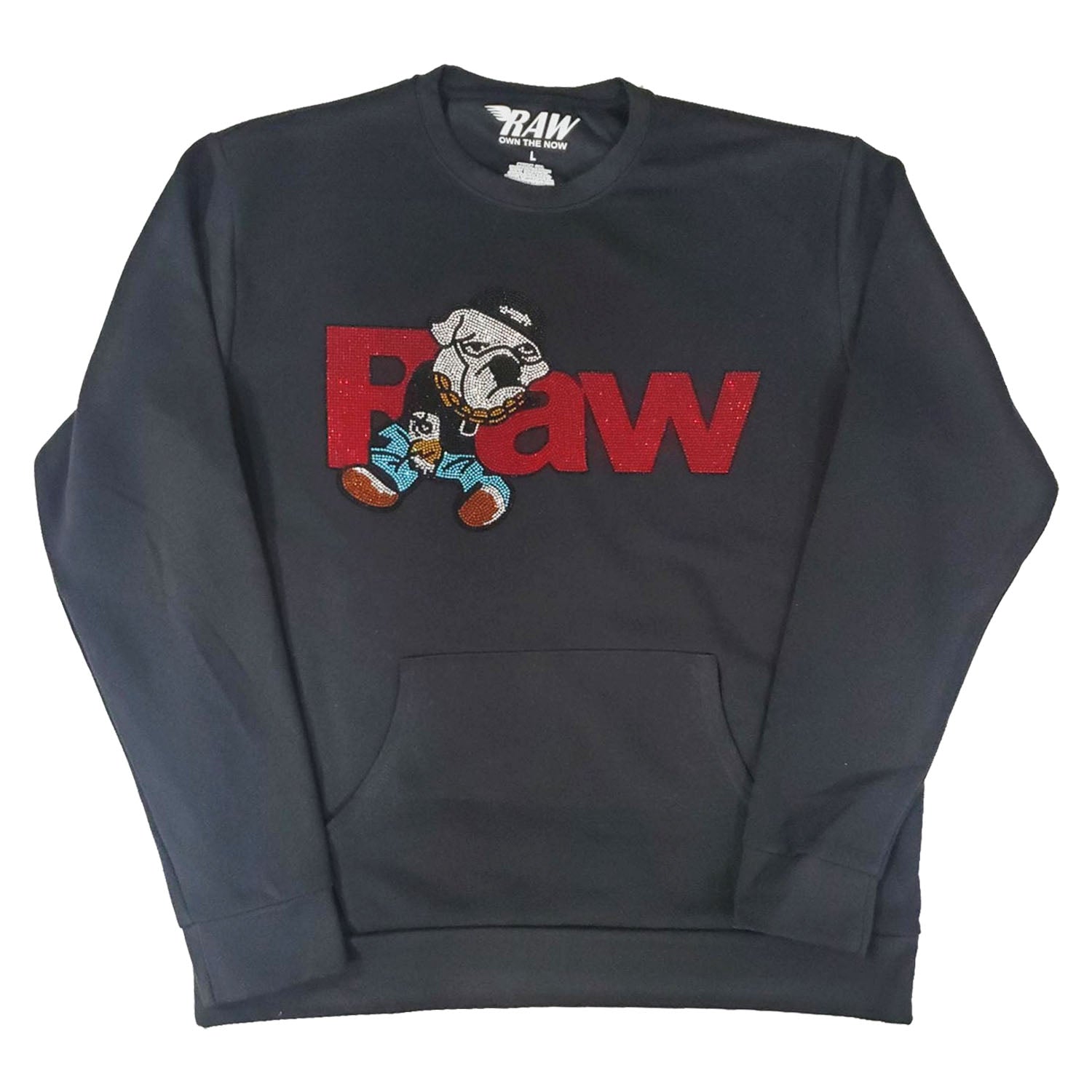 Men RAW Bulldog Bling Long Sleeve Shirts - Rawyalty Clothing