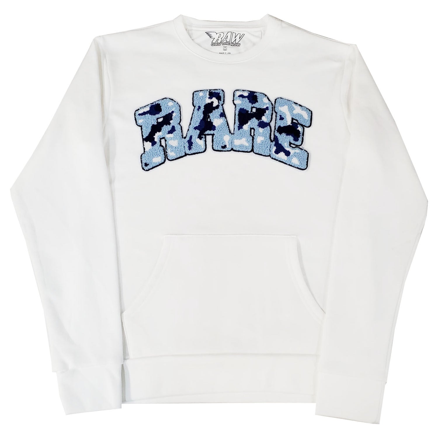 Men RARE Camo Blue Chenille Long Sleeve Shirts - Rawyalty Clothing