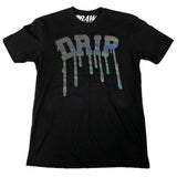Men Iridescent DRIP Print Crew Neck T-Shirt - Rawyalty Clothing