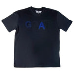 Men GOAT Navy/Black Chenille Crew Neck T-Shirts - Rawyalty Clothing