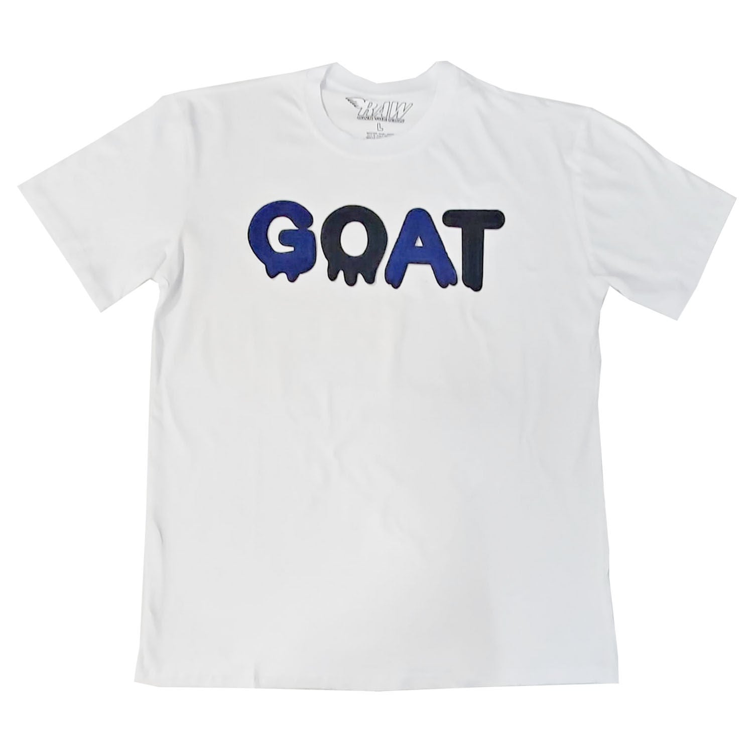 Men GOAT Navy/Black Chenille Crew Neck T-Shirts - Rawyalty Clothing