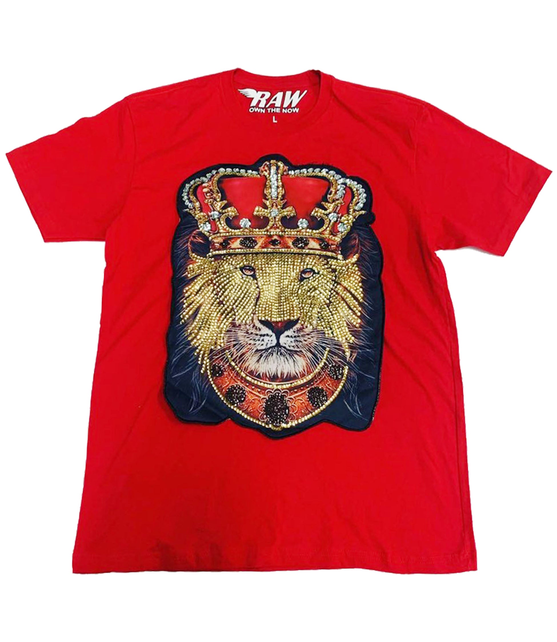 Men Lion Crown Hand Made Sequin Crew Neck - Rawyalty Clothing