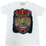 Men Lion Crown Hand Made Sequin Crew Neck - Rawyalty Clothing