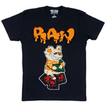Men Money Teddy RAW Drip Orange Chenille Crew Neck - Black - Rawyalty Clothing