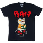 Men Money Teddy RAW Drip Red Chenille Crew Neck - Black - Rawyalty Clothing
