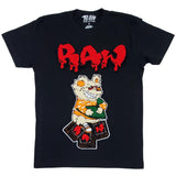 Men Money Teddy RAW Drip Red Chenille Crew Neck - Black - Rawyalty Clothing