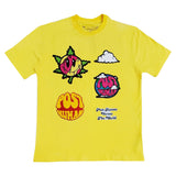 Men Post Human Vs The World Chenille Crew Neck T-Shirts - Rawyalty Clothing