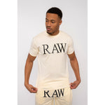Men RAW 3D Black Chenille Crew Neck T-Shirts - Rawyalty Clothing