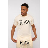 Men RAW 3D Black Chenille Crew Neck T-Shirts - Rawyalty Clothing