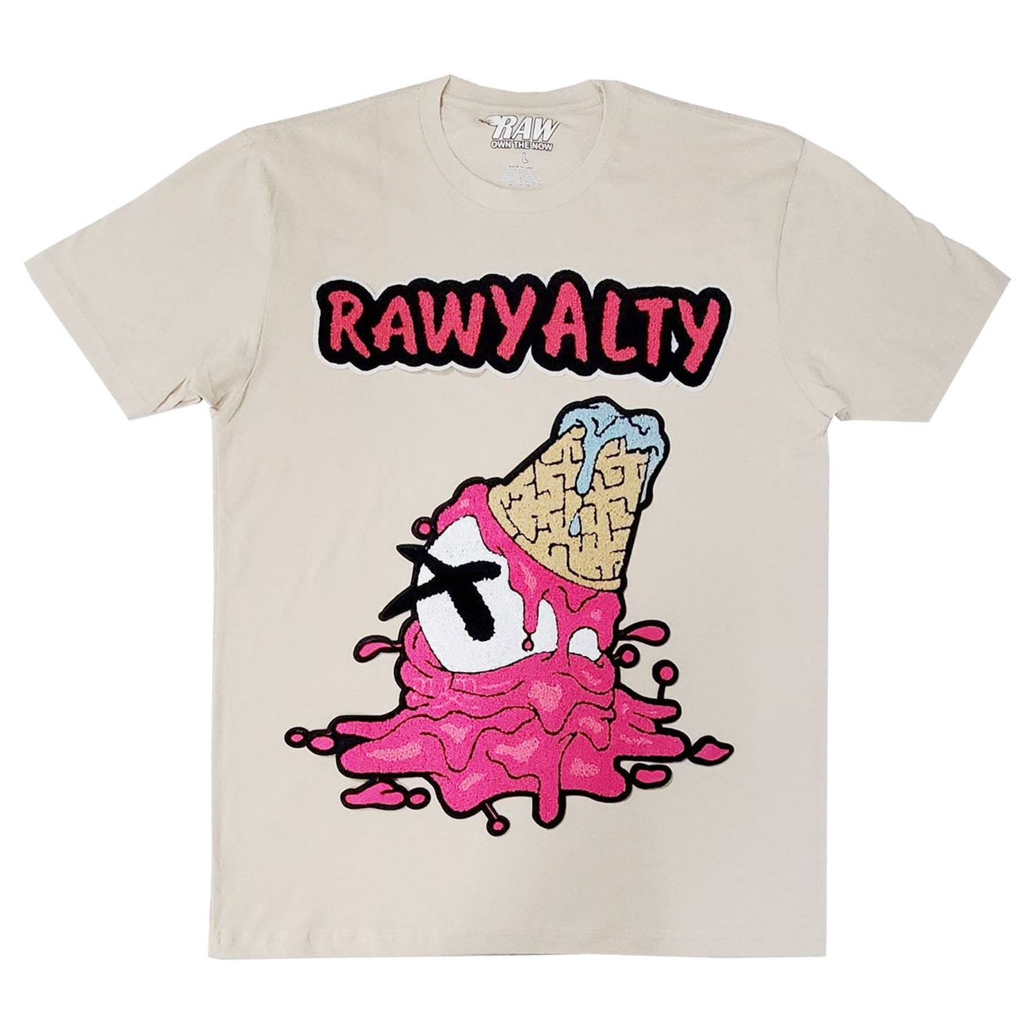 Men RAW Cone Chenille Crew Neck T-Shirts - Rawyalty Clothing