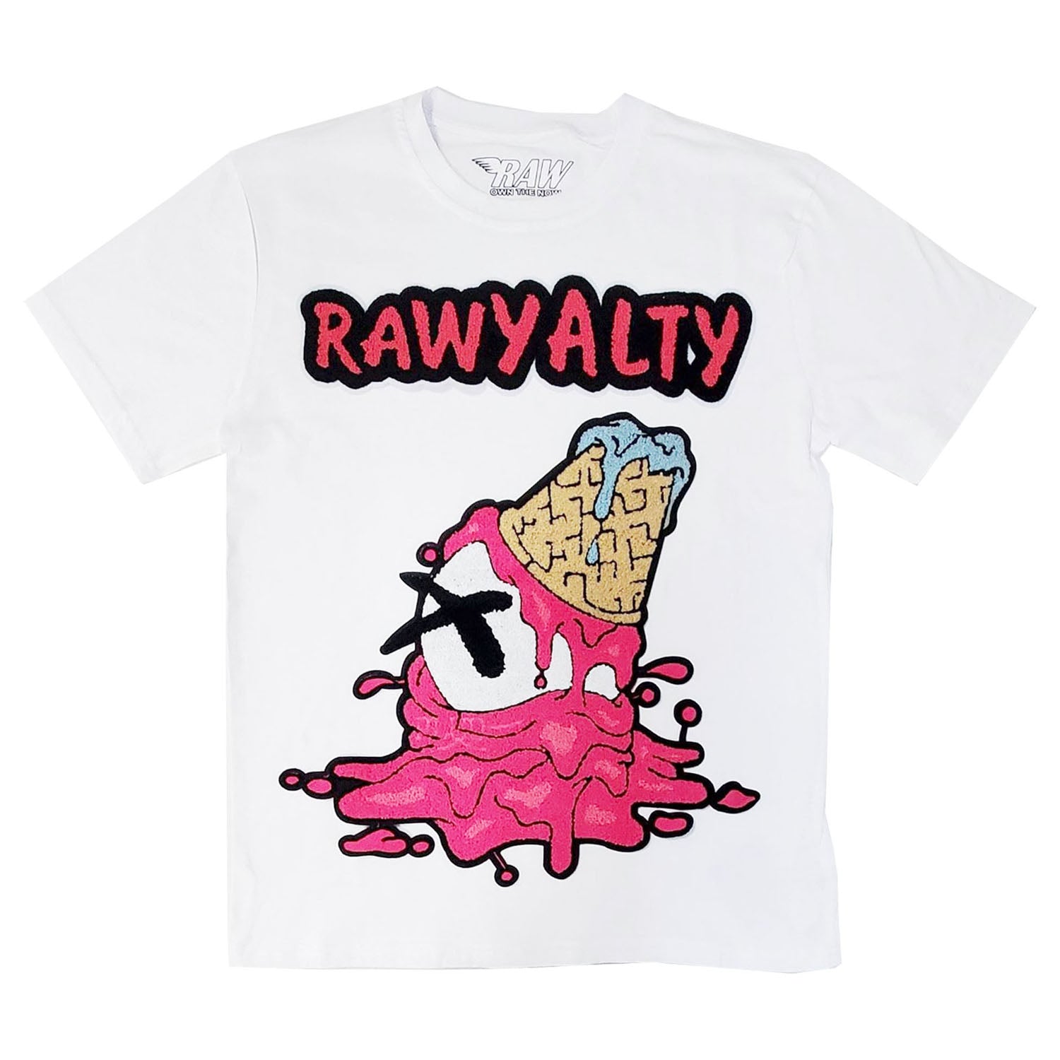 Men RAW Cone Chenille Crew Neck T-Shirts - Rawyalty Clothing