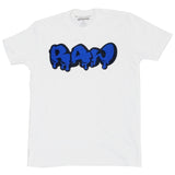 Men RAW Drip Royal Chenille Crew Neck - White - Rawyalty Clothing