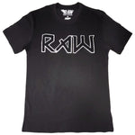 Men RAW Edition 1 Black Chenille Crew Neck T-Shirts - Rawyalty Clothing
