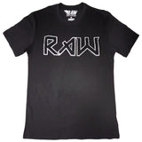 Men RAW Edition 1 Black Chenille Crew Neck T-Shirts - Rawyalty Clothing
