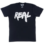Men REAL White Chenille Crew Neck - Black - Rawyalty Clothing