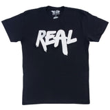 Men REAL White Chenille Crew Neck - Black - Rawyalty Clothing