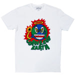 Men Save The Earth Chenille Crew Neck T-Shirts - White - Rawyalty Clothing