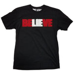 Men BELIEVE Chenille Crew Neck - Black - Rawyalty Clothing