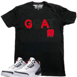 Men GOAT Red/Black Chenille Crew Neck - Black - Rawyalty Clothing