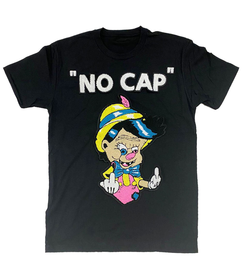 Men No More Lies NO CAP Chenille Crew Neck - Black - Rawyalty Clothing