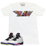 Men RAW Wing Bel Air Chenille Crew Neck - White - Rawyalty Clothing