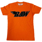RAW Black Chenille Crew Neck - Orange - Rawyalty Clothing