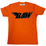 RAW Black Chenille Crew Neck - Orange - Rawyalty Clothing