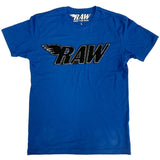 RAW Black Chenille Crew Neck - Royal - Rawyalty Clothing