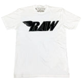 RAW Black Chenille Crew Neck - White - Rawyalty Clothing