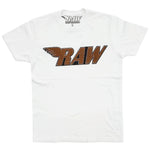RAW Brown Chenille Crew Neck - White - Rawyalty Clothing