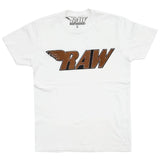 RAW Brown Chenille Crew Neck - White - Rawyalty Clothing