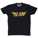 RAW Gold Velvet Crew Neck - Black - Rawyalty Clothing