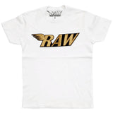RAW Gold Velvet Crew Neck - White - Rawyalty Clothing