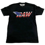 Men RAW Wing USA Chenille Crew Neck - Black - Rawyalty Clothing
