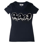 Women RAW Drip Black Chenille Crew Neck T-Shirts - Rawyalty Clothing