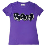 Women RAW Drip Black Chenille Crew Neck T-Shirts - Rawyalty Clothing
