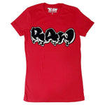 Women RAW Drip Black Chenille Crew Neck T-Shirts - Rawyalty Clothing
