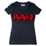 Women RAW Drip Red Chenille Crew Neck T-Shirts - Rawyalty Clothing