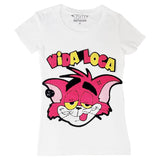 Women Vida Loca Chenille Crew Neck T-Shirts - Rawyalty Clothing