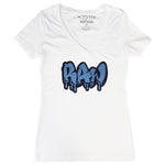Women RAW Drip Sapphire Bling V-Neck T-Shirts - Rawyalty Clothing