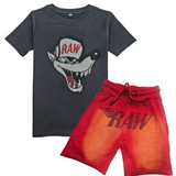 Kids Survive Bling Crew Neck T-Shirt and Cotton Shorts Set