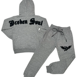 Kids "BROKEN SOUL" Hoodie and Jogger Set