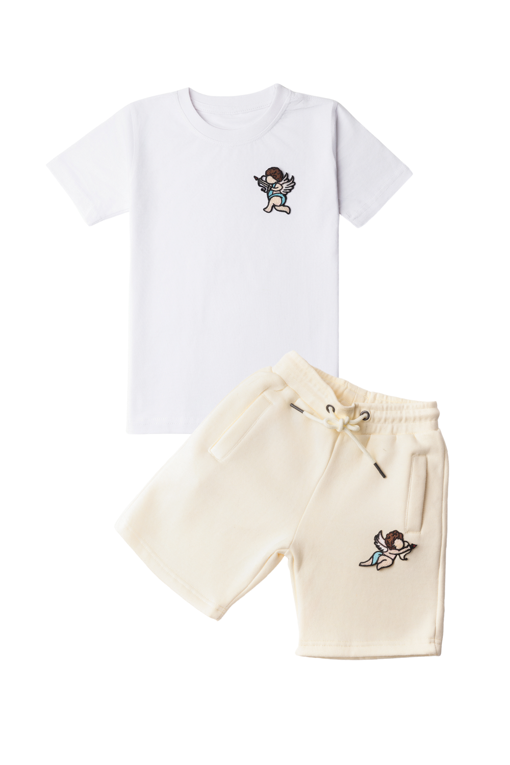 Kids Angels T-Shirt and Cotton Shorts Set